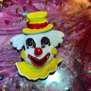 Signed Older Vintage Gerry's Clown Brooch 1970s